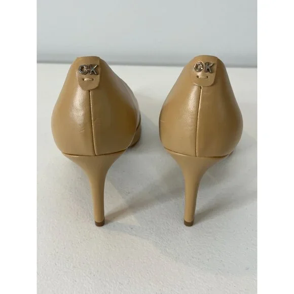 Calvin Klein Heels Womens 10 Shoes Pumps Faux Leather High Work Tan Nude Brown - Picture 5 of 15